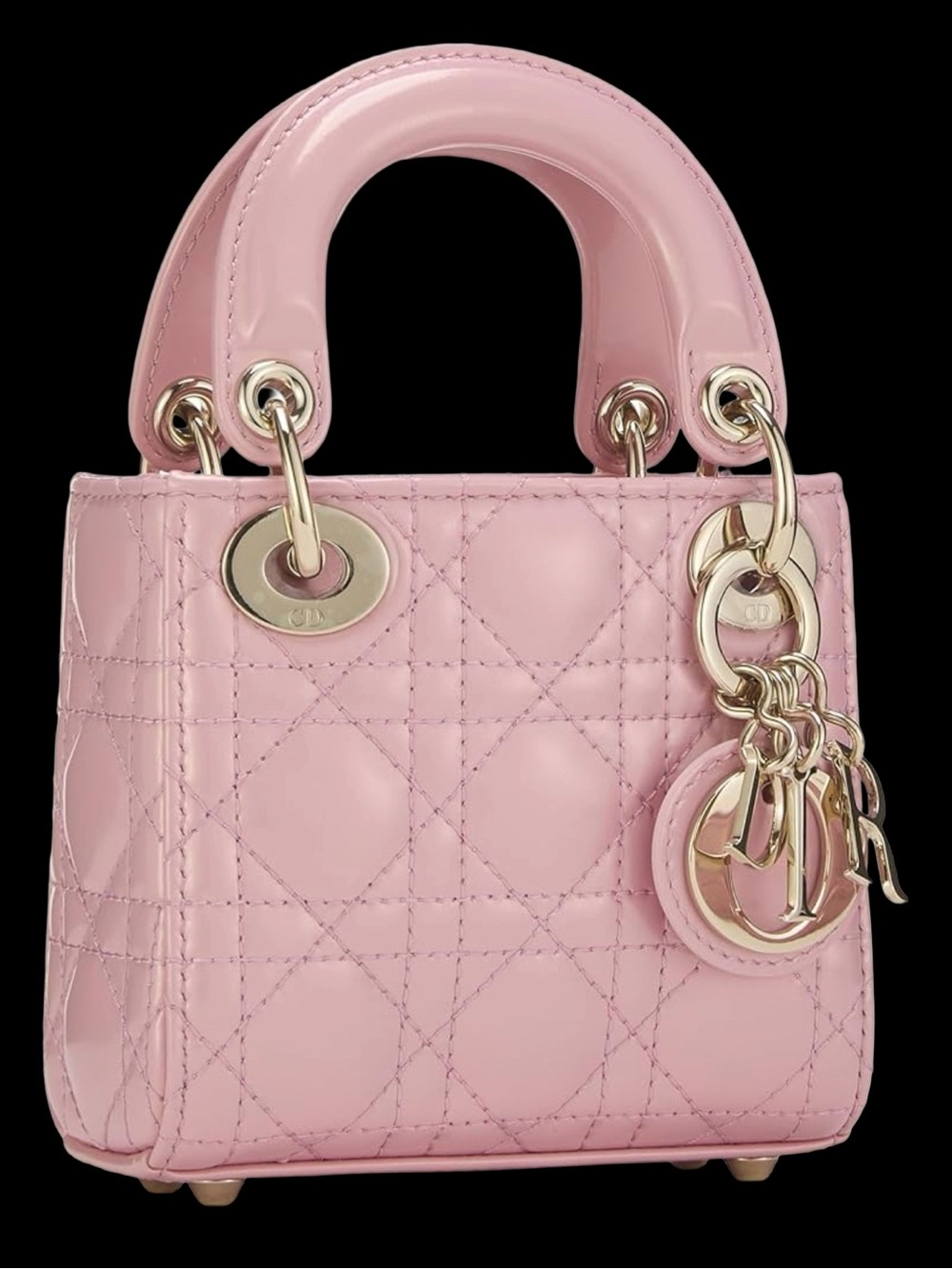 Dior Baby Pink Mini Lady Tote with Gold Hardware - Picture 3 of 12